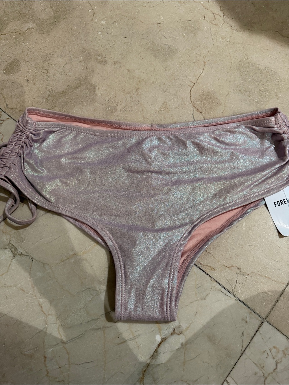 Forever 21 Iridescent Light Pink Bikini Bottoms